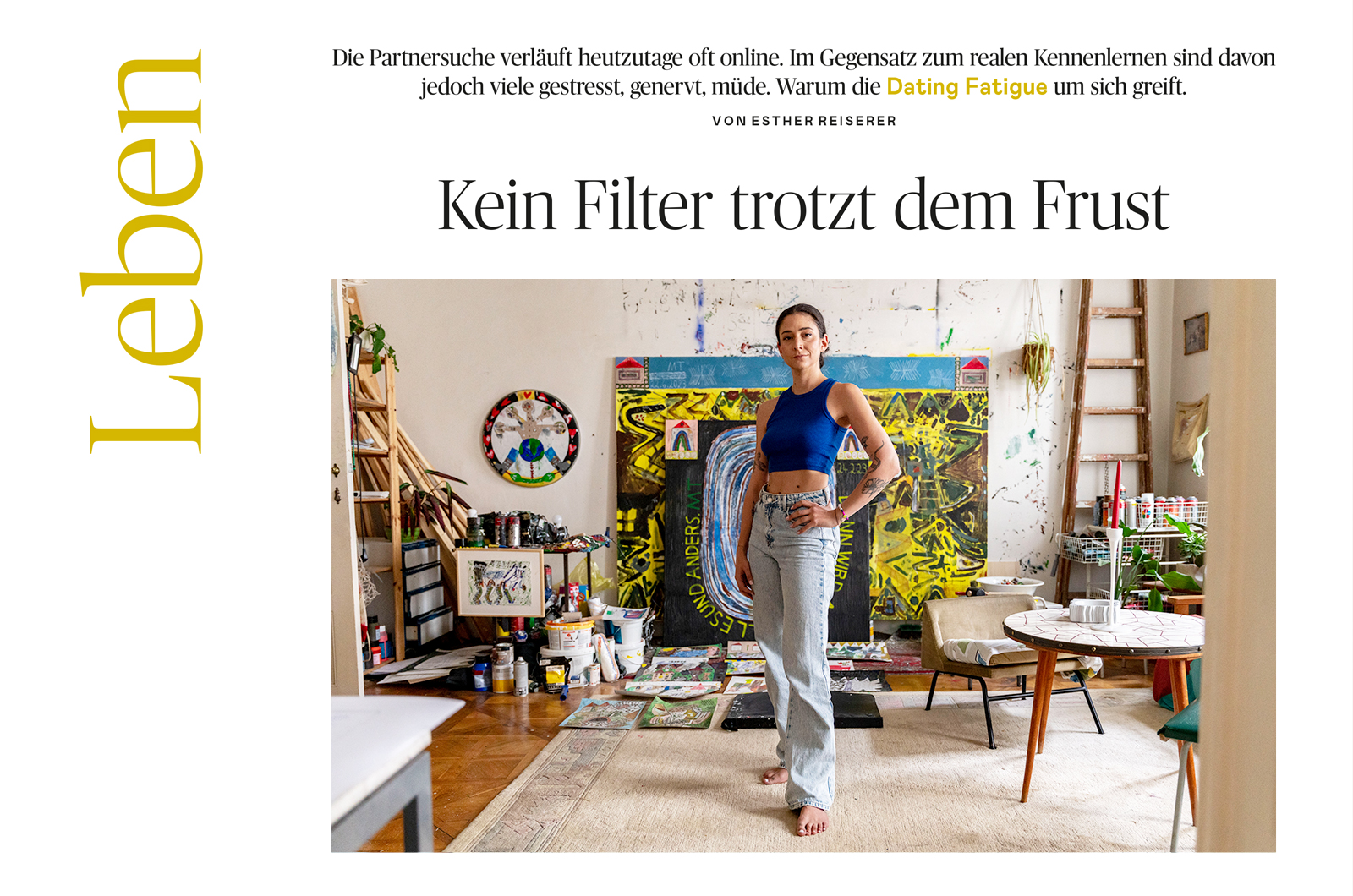 Zeitungsartikel in "die Presse" über Datingfrust